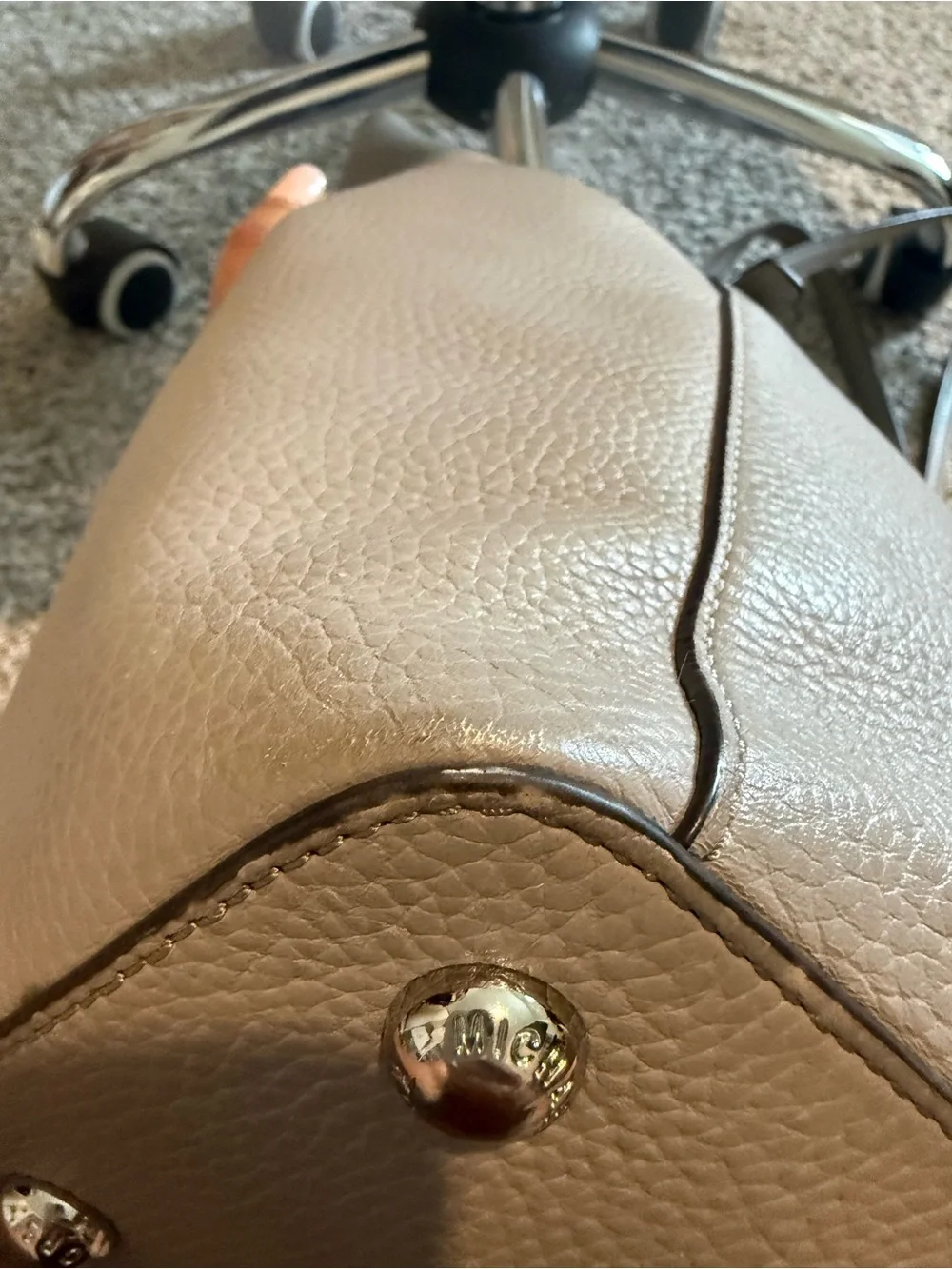 Michael Kors Pebbled Leather Tote in Taupe